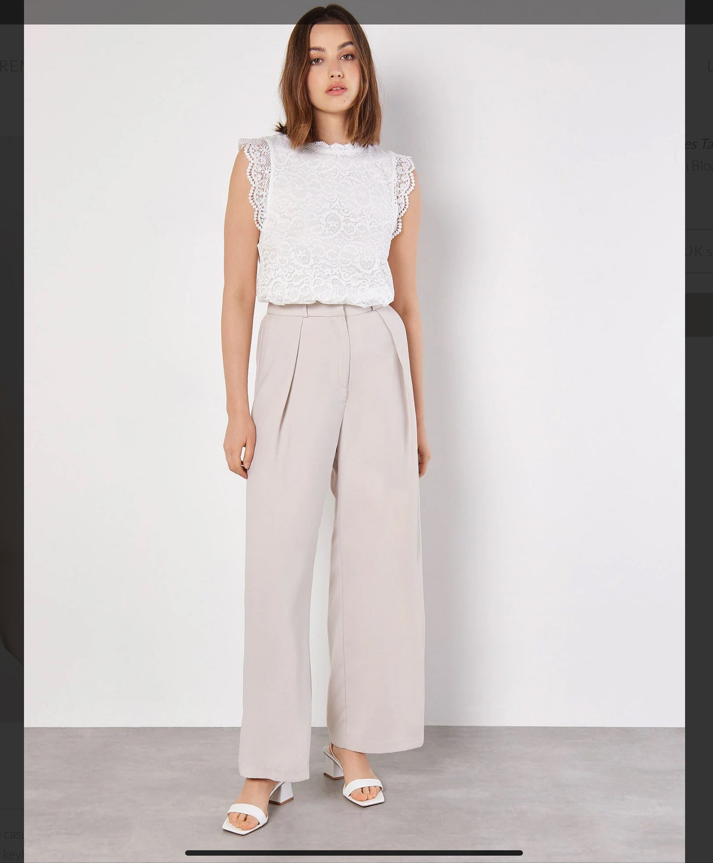 Apricot Scallop Lace Hem Blouse