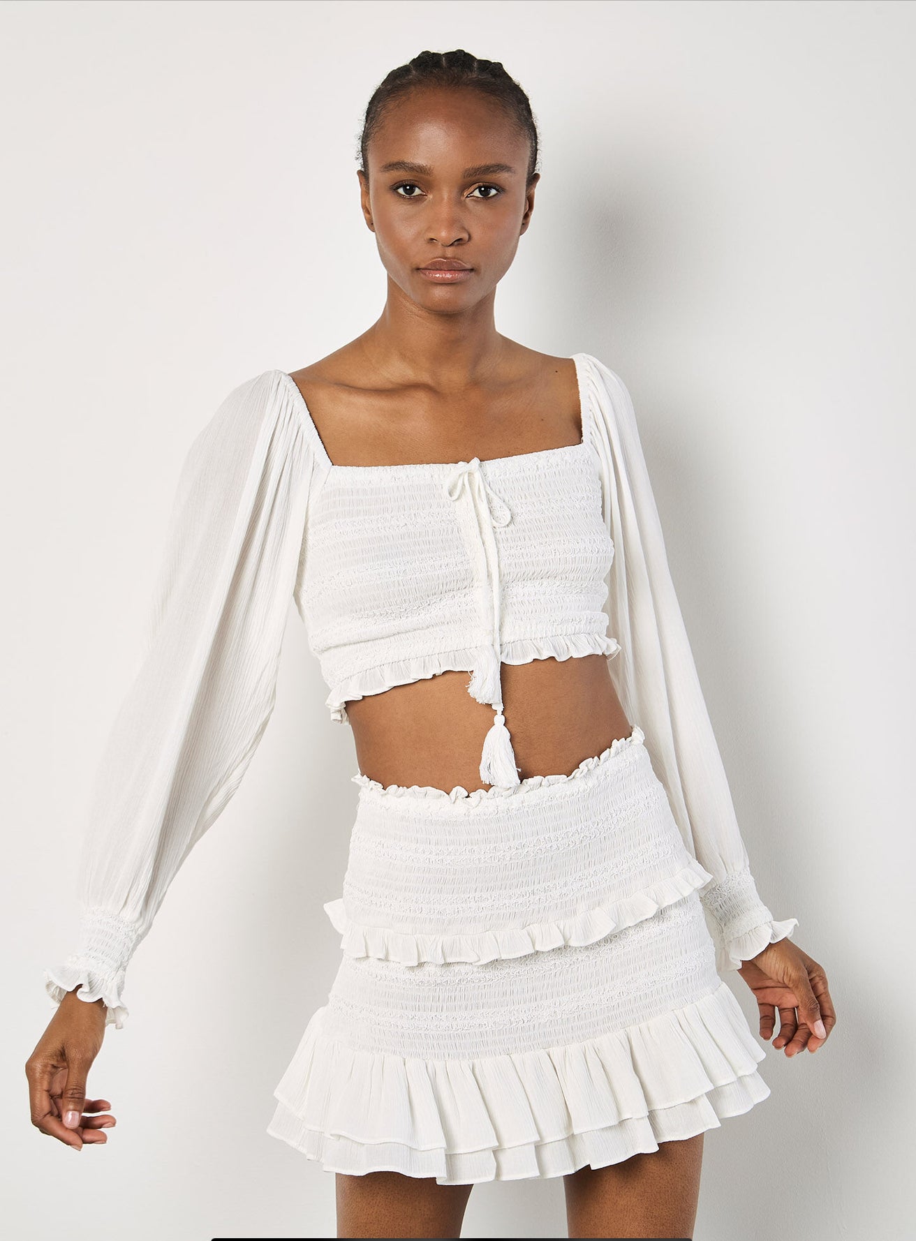 Apricot Smock Crop Top