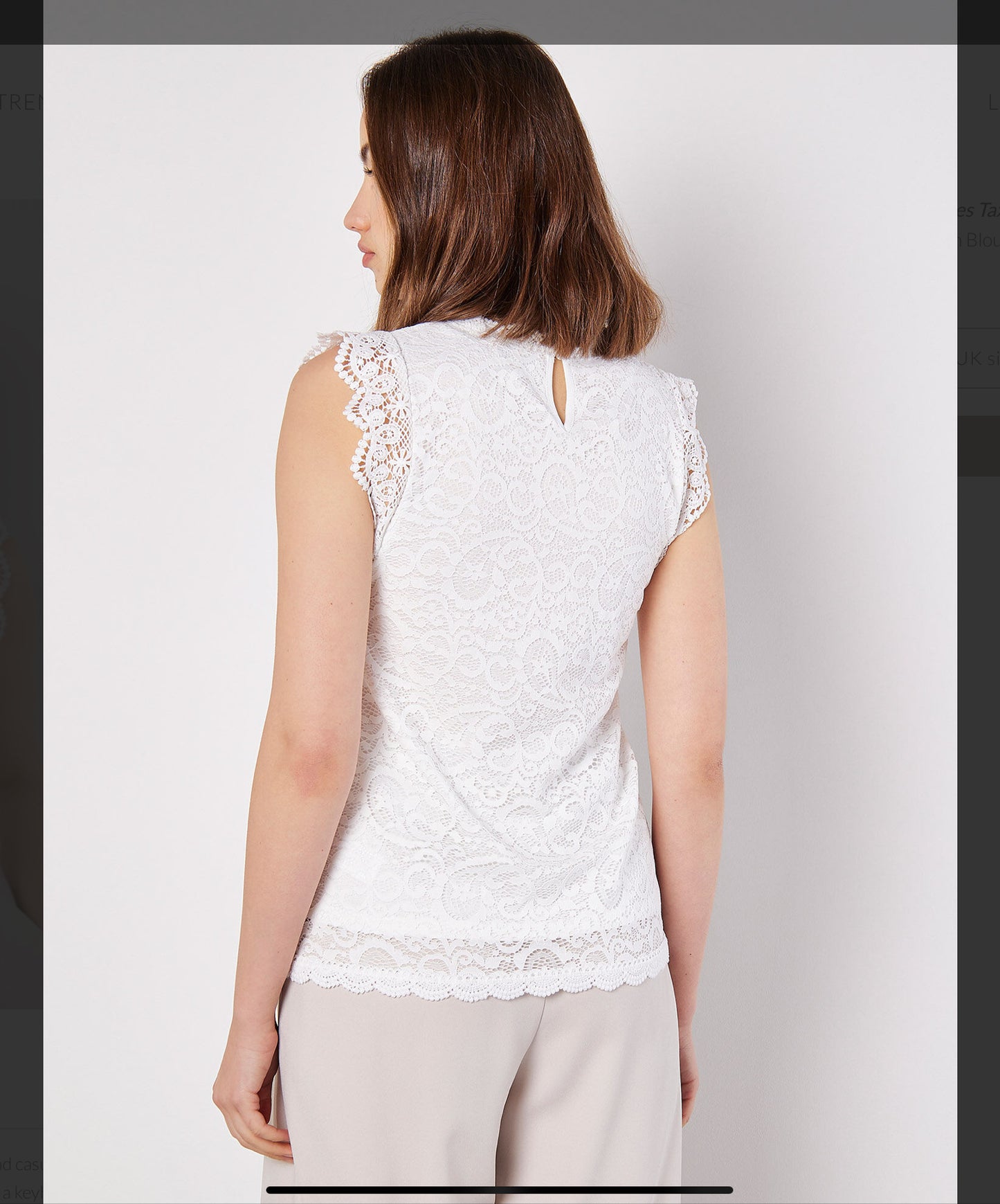 Apricot Scallop Lace Hem Blouse