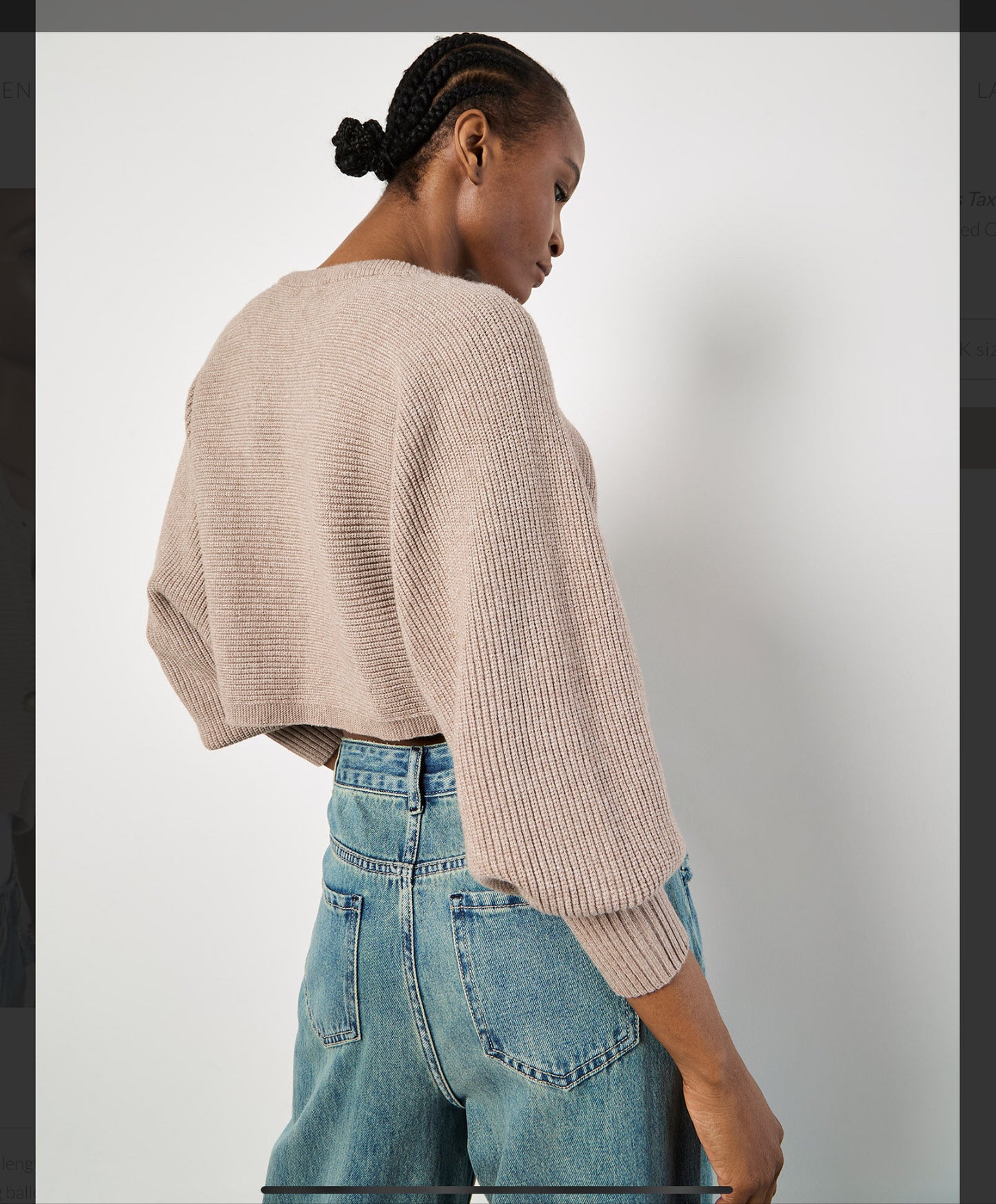 Apricot Ribbed Cropped Cardigan