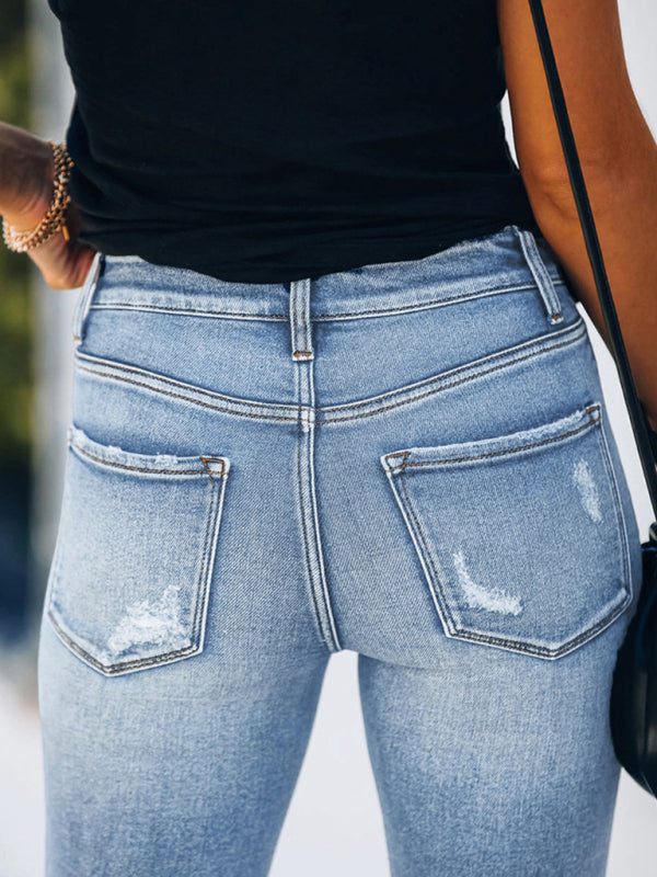 Slim Ripped High Stretch Jeans