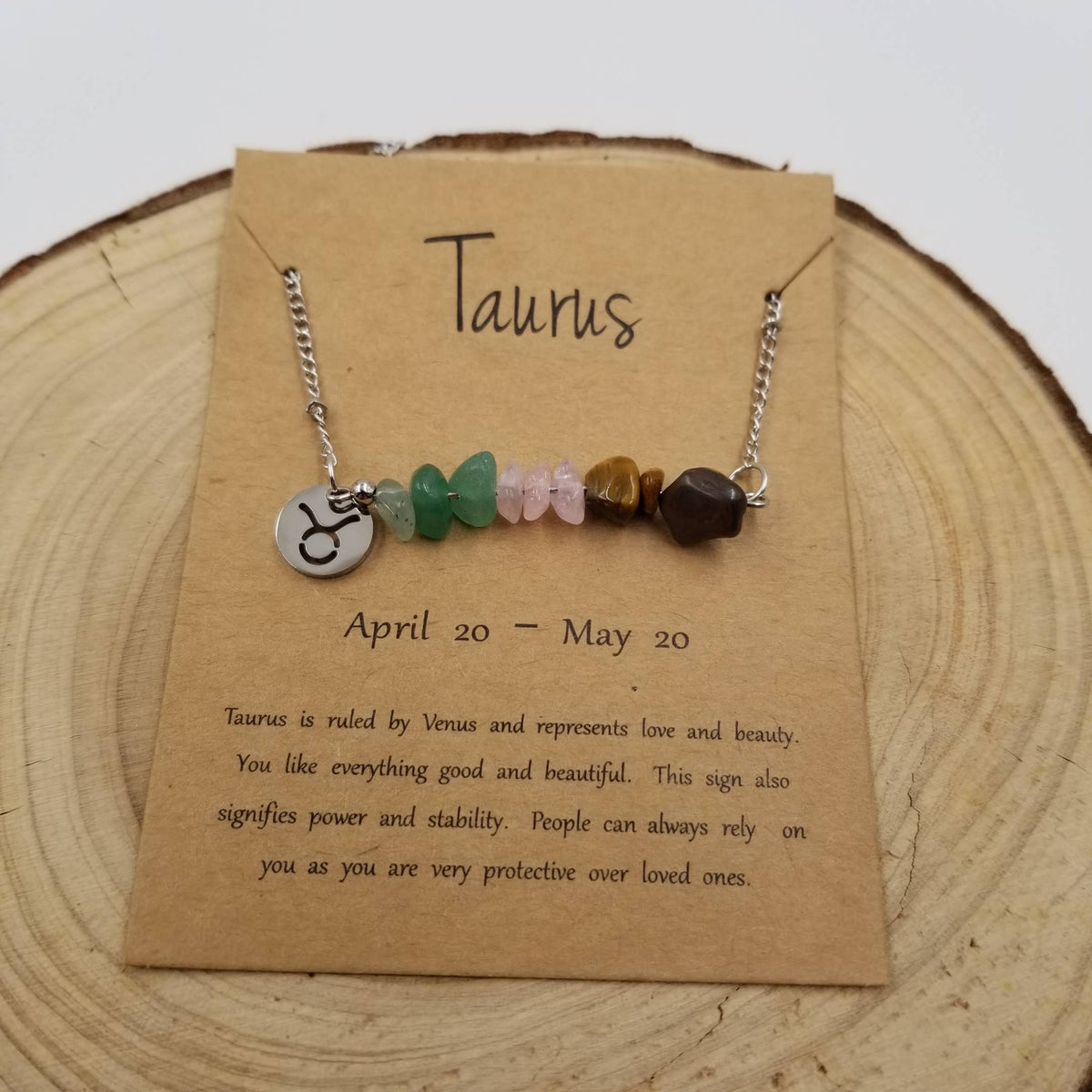Natural Stone Handwoven Constellation Necklace with Card