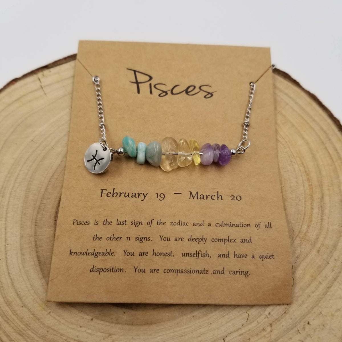 Natural Stone Handwoven Constellation Necklace with Card