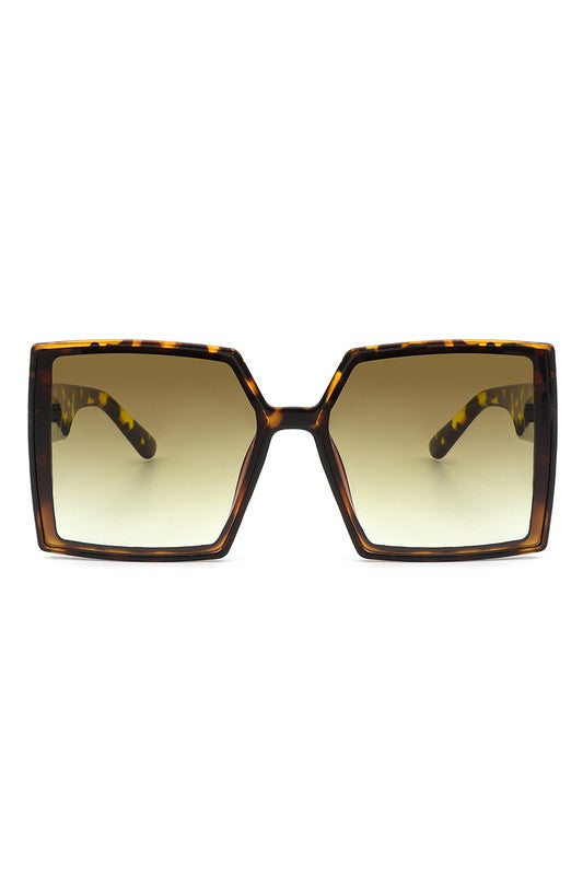 Square Flat Top Large Oversize Fashion Sunglasses