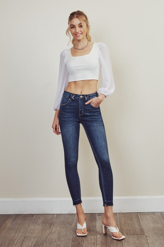 Kan Can - High Rise Ankle Skinny Jeans