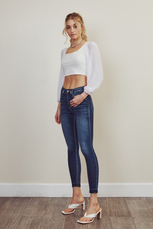 Kan Can - High Rise Ankle Skinny Jeans