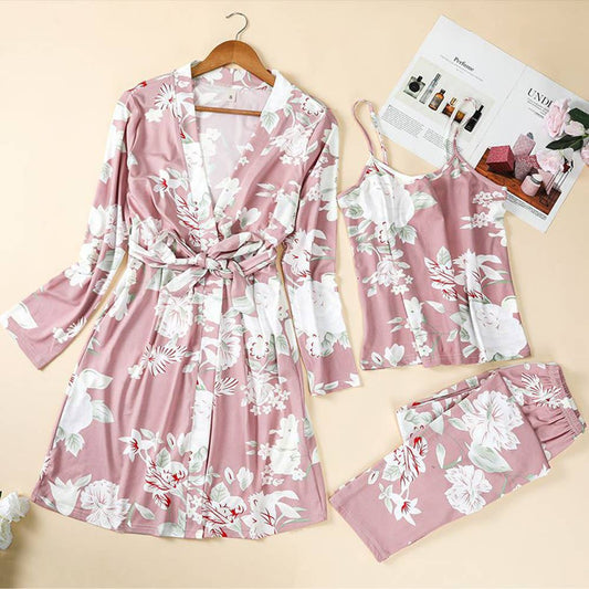 Slippers,Sleepwear and Pants Pajama Set