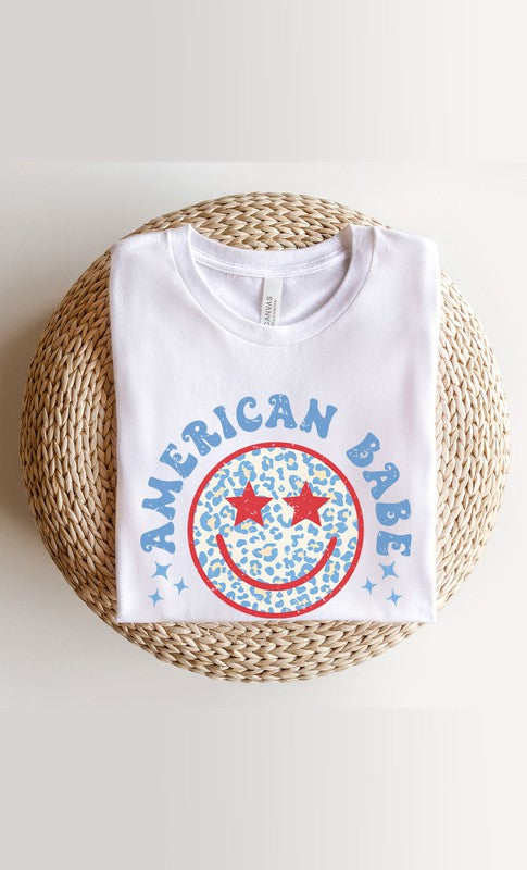 American Babe Smiley Graphic Tee