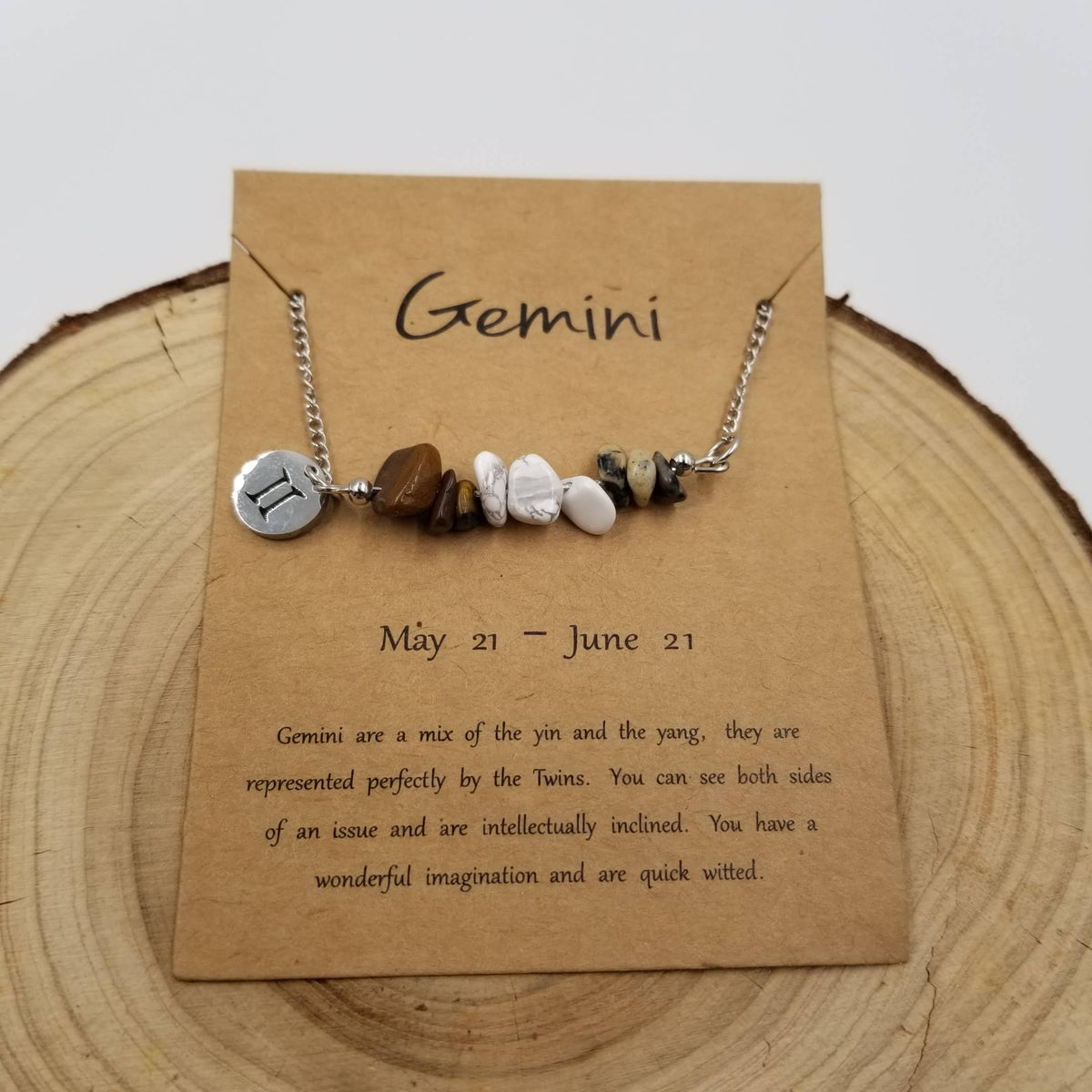 Natural Stone Handwoven Constellation Necklace with Card