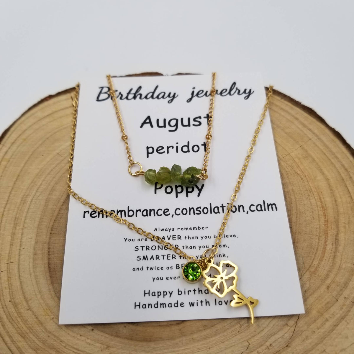 Jan - Dec Birthday Double layered Natural Stone Necklace