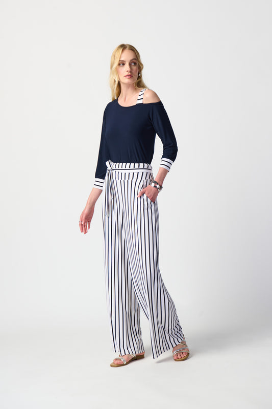 Wide-Leg Stripped Pants