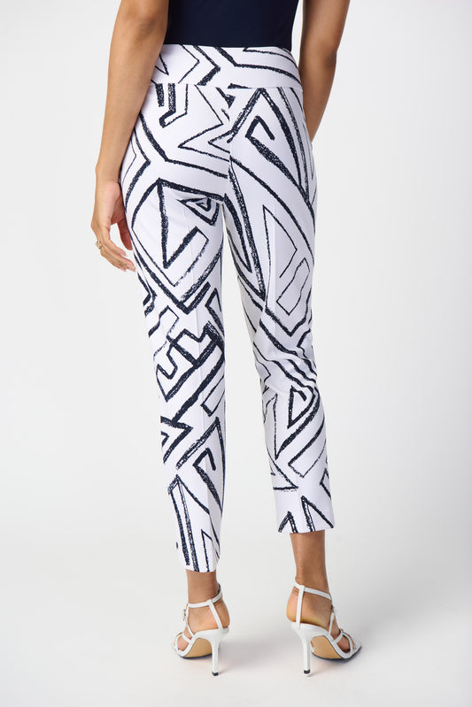 Geometric Print Silky Pull-On Pants