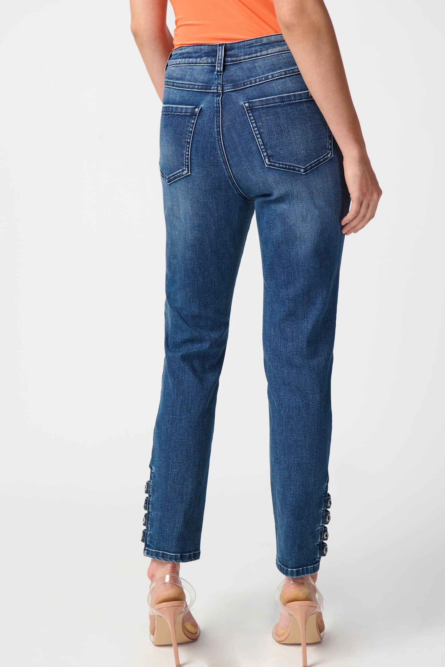 Classic Slim Jeans with Embellished Hem