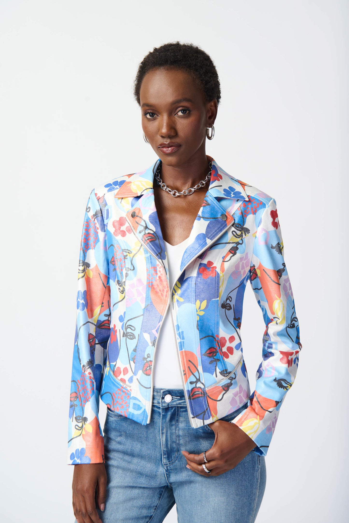 Printed Suede Jacket