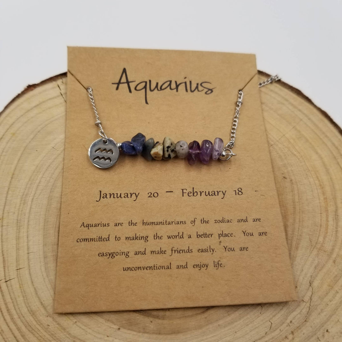 Natural Stone Handwoven Constellation Necklace with Card