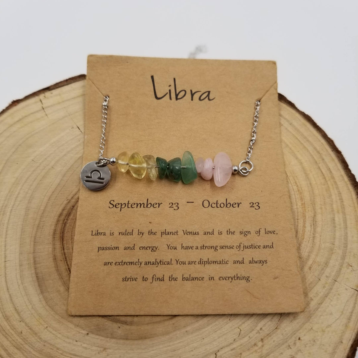 Natural Stone Handwoven Constellation Necklace with Card