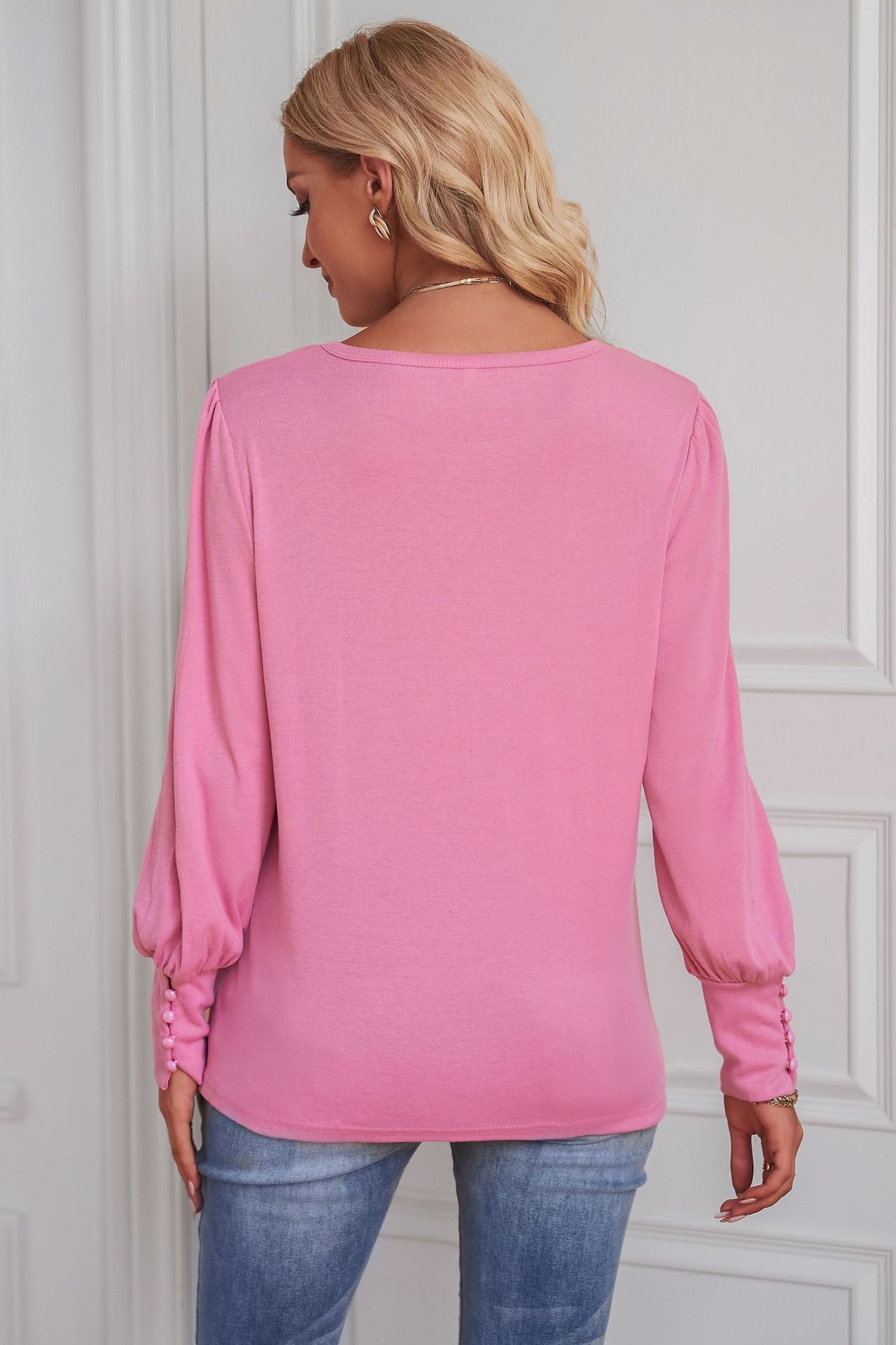 Round Neck Puff Sleeve T-Shirt