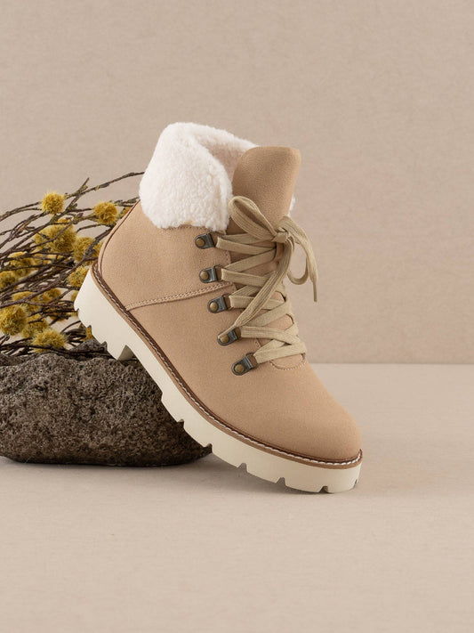 The Kennedy Khaki | Faux Fur Bootie