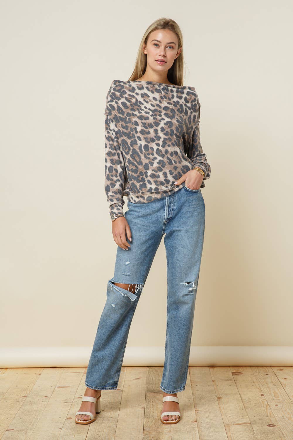 Leopard Off Shoulder Top