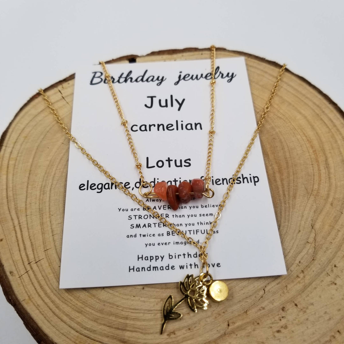 Jan - Dec Birthday Double layered Natural Stone Necklace