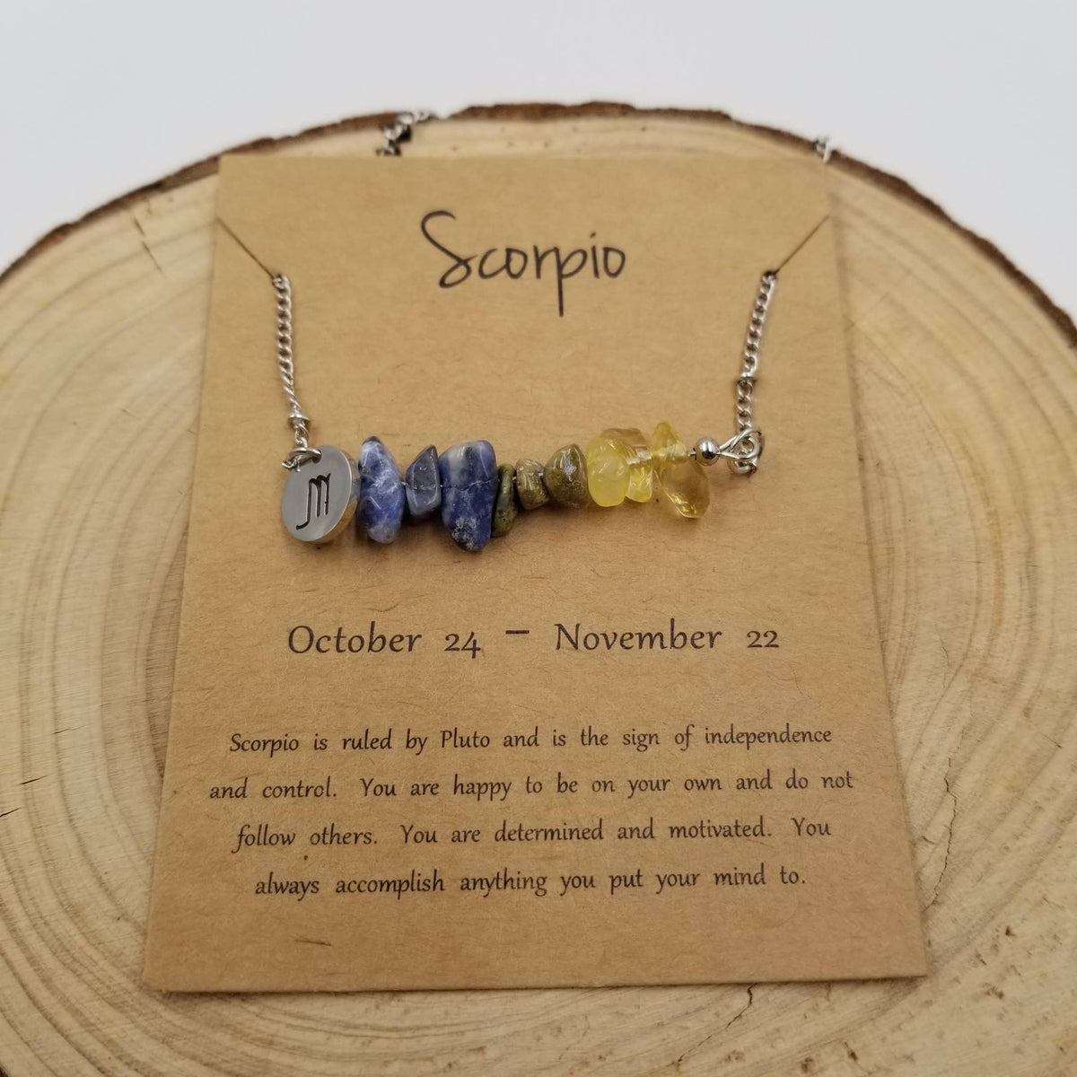 Natural Stone Handwoven Constellation Necklace with Card