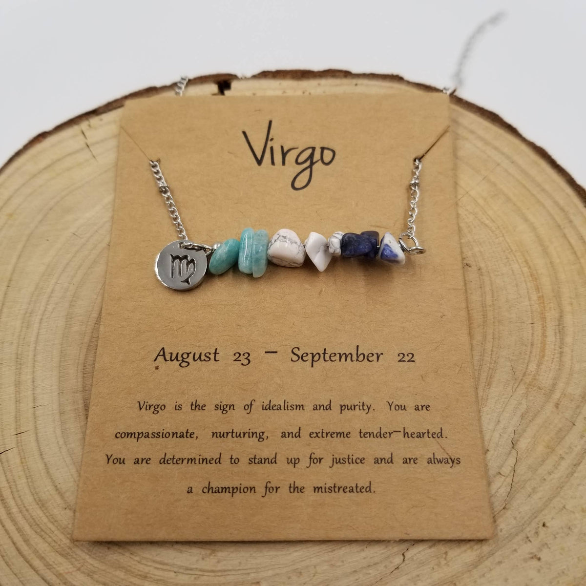 Natural Stone Handwoven Constellation Necklace with Card
