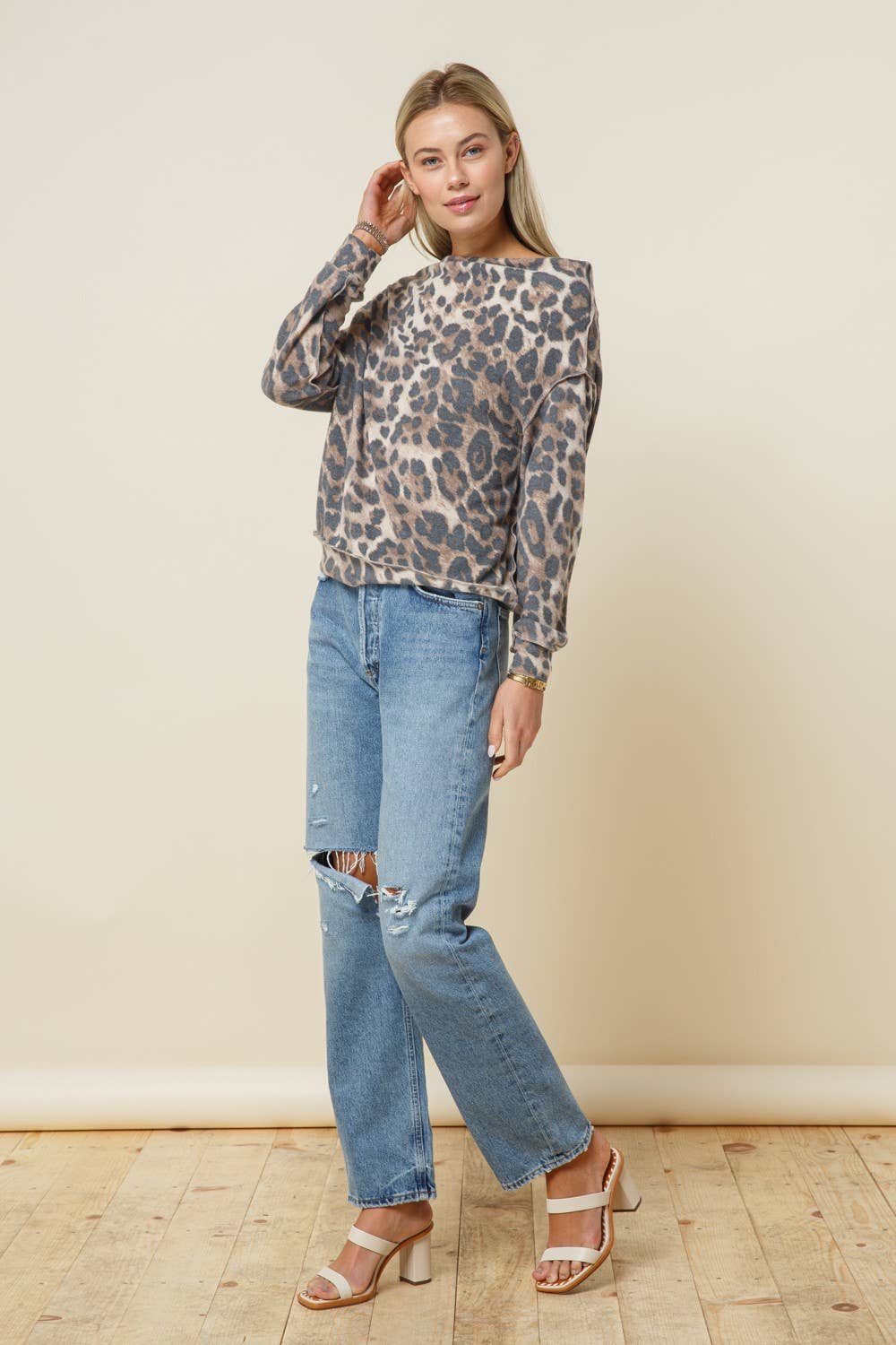 Leopard Off Shoulder Top