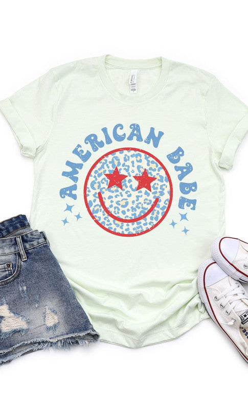 American Babe Smiley Graphic Tee