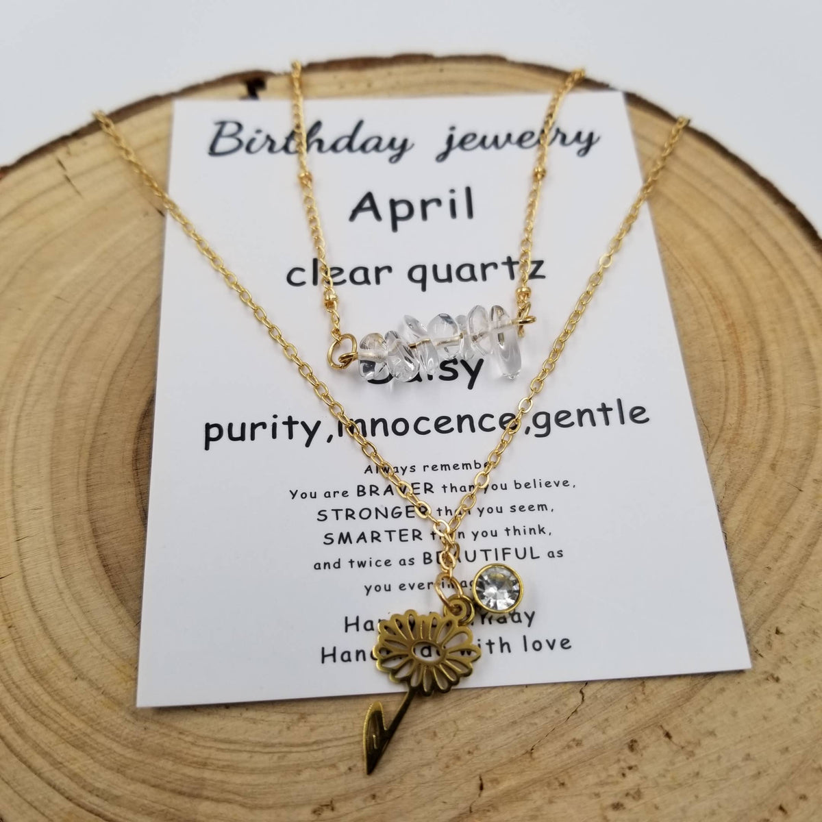 Jan - Dec Birthday Double layered Natural Stone Necklace