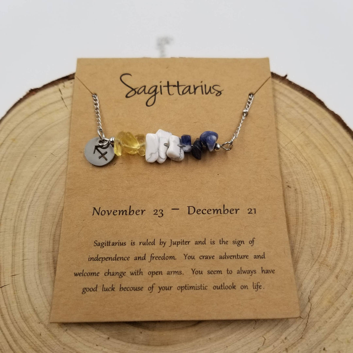 Natural Stone Handwoven Constellation Necklace with Card