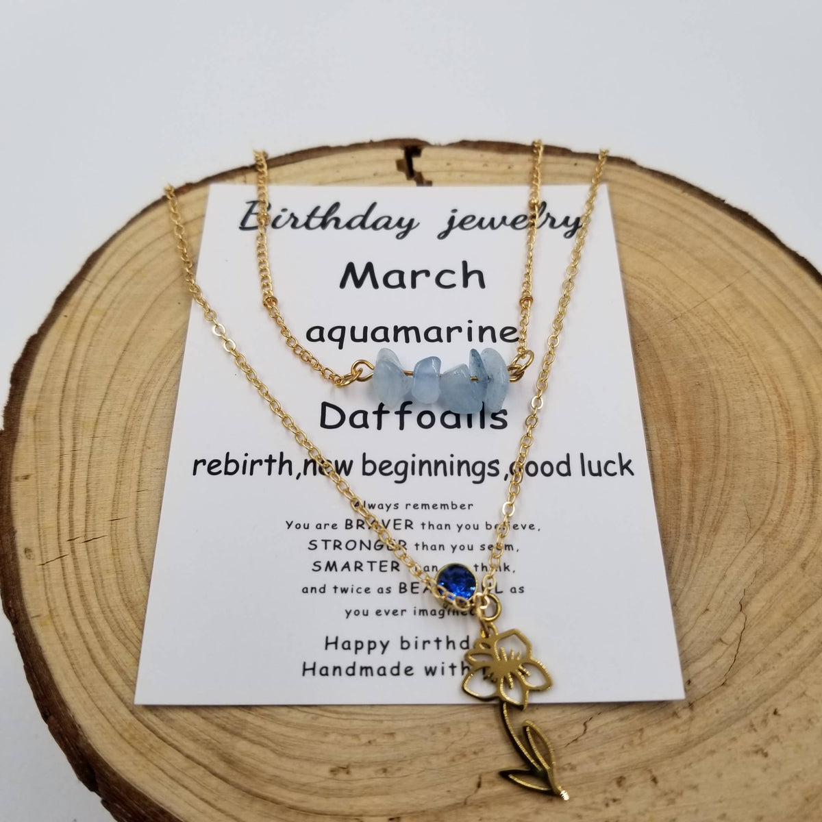 Jan - Dec Birthday Double layered Natural Stone Necklace