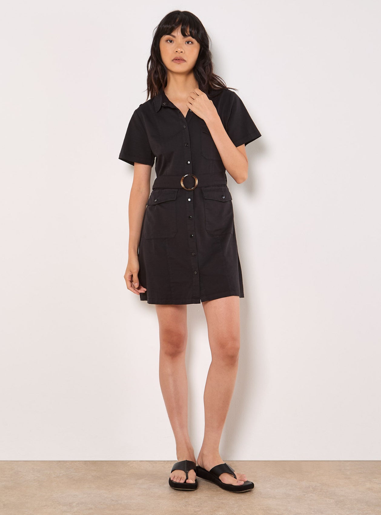 Apricot Utility Cargo Mini Dress