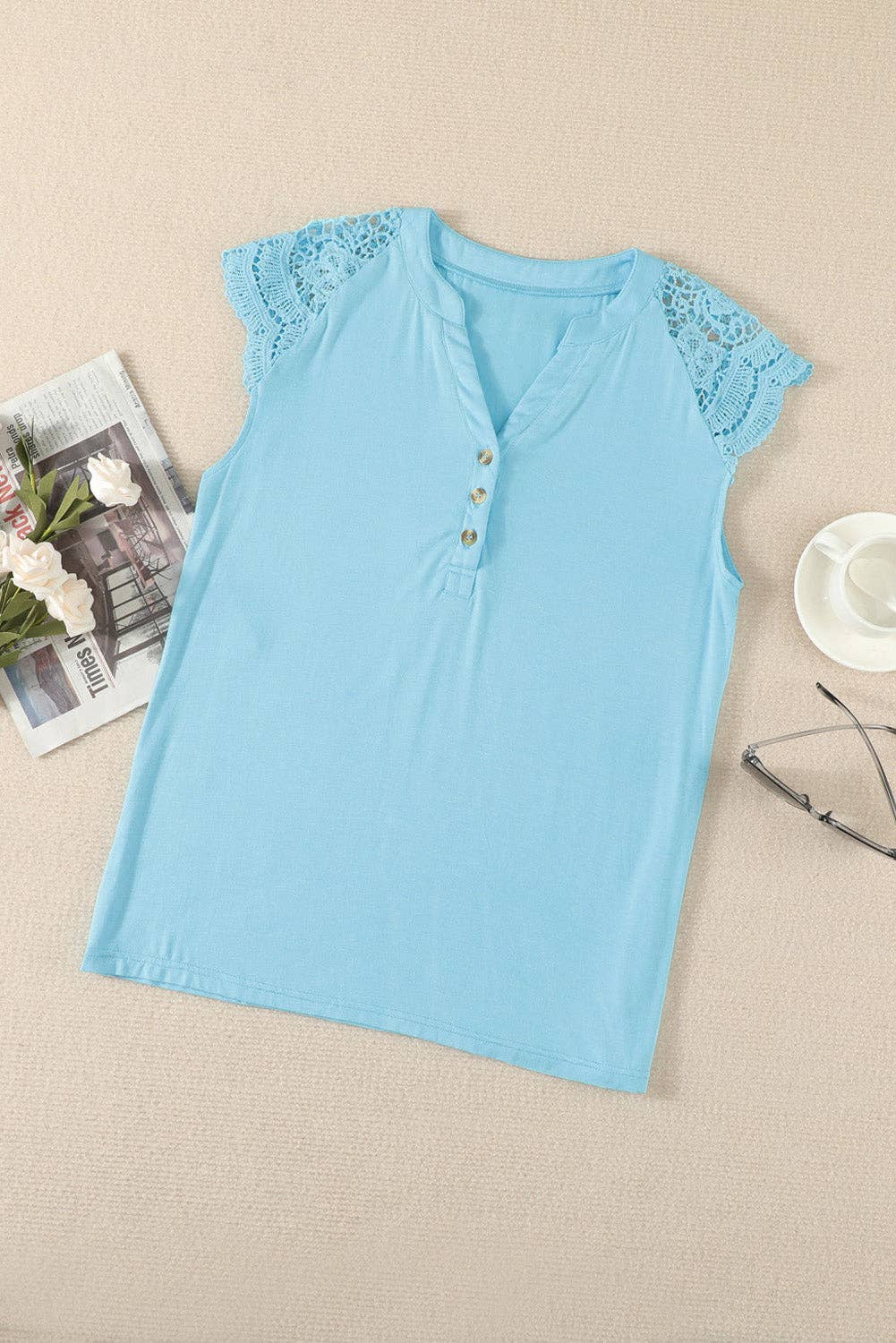 Lace Cap Sleeve Top