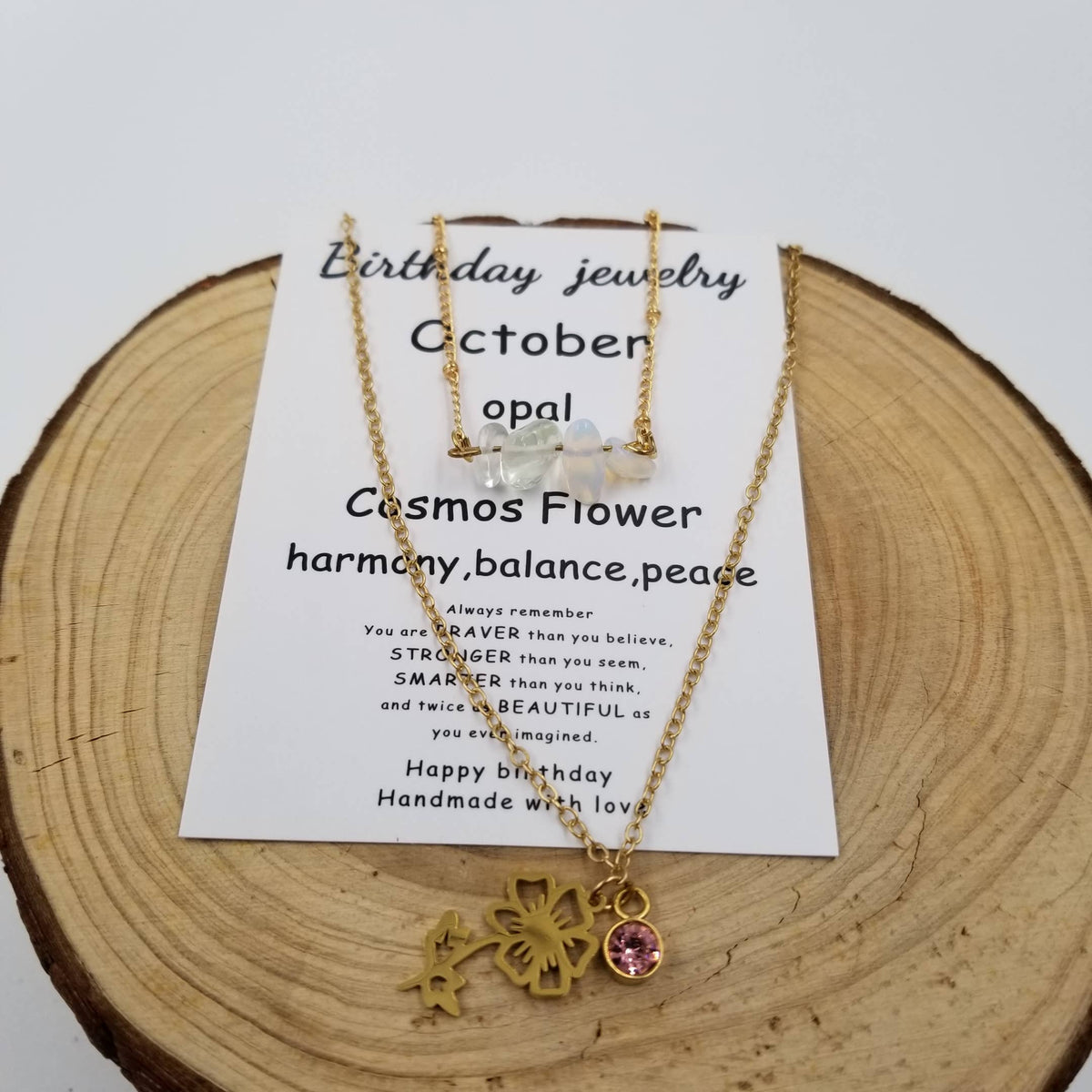 Jan - Dec Birthday Double layered Natural Stone Necklace