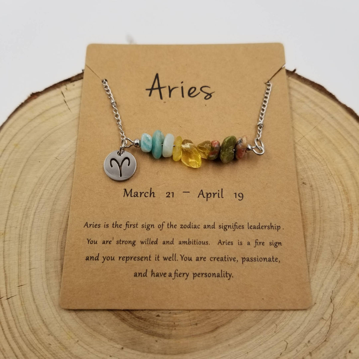 Natural Stone Handwoven Constellation Necklace with Card