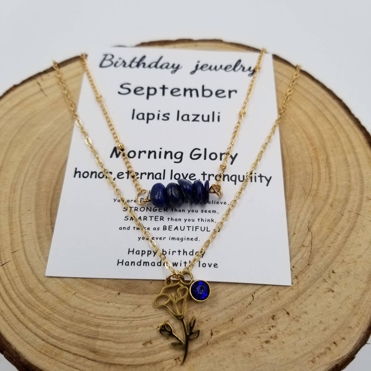 Jan - Dec Birthday Double layered Natural Stone Necklace