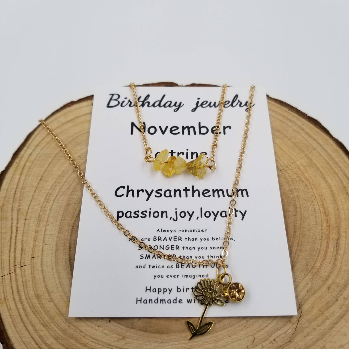 Jan - Dec Birthday Double layered Natural Stone Necklace