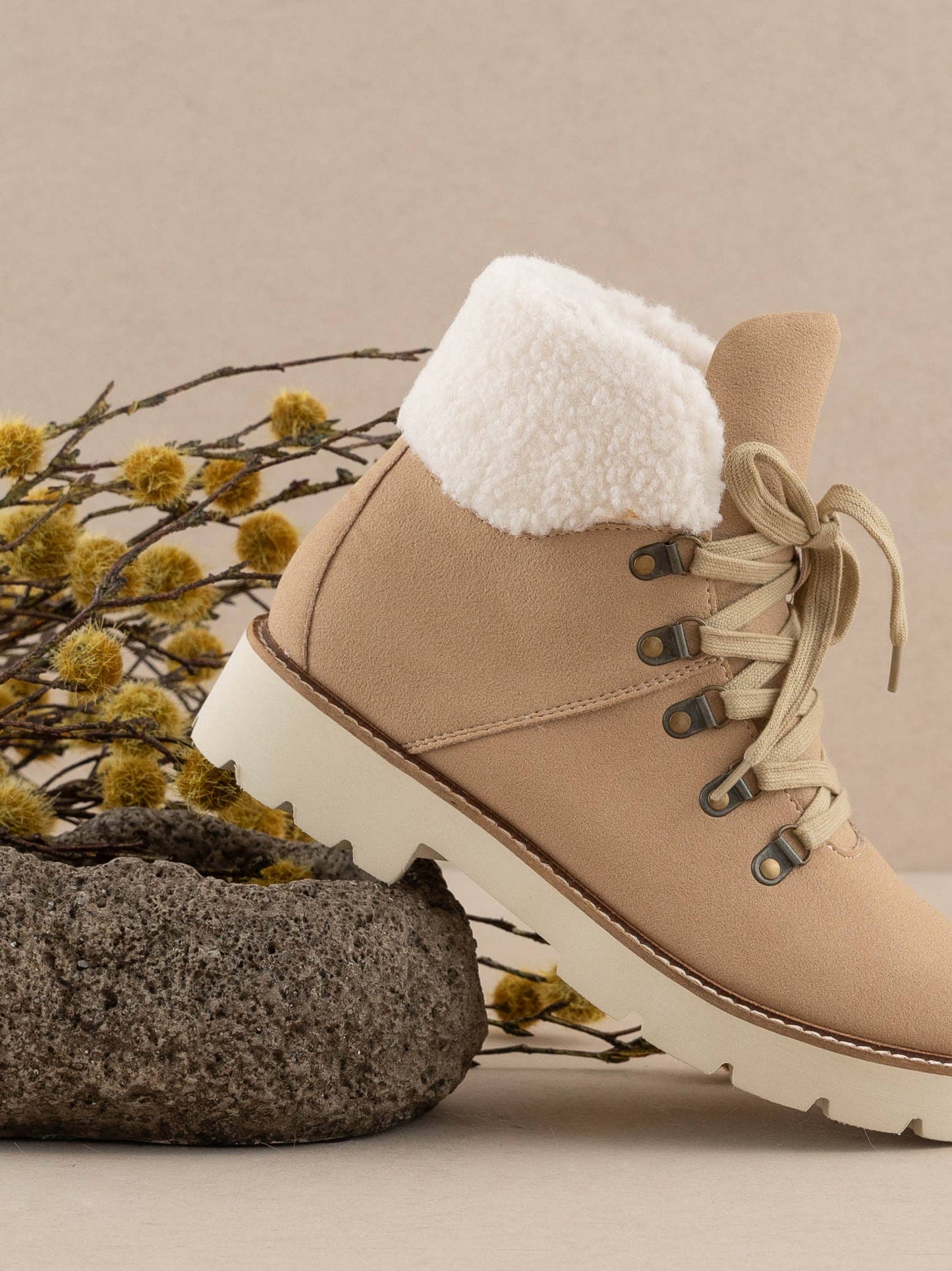 The Kennedy Khaki | Faux Fur Bootie