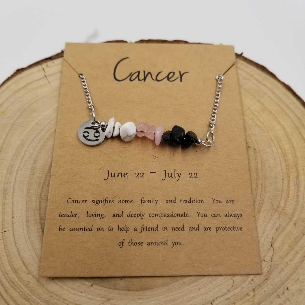 Natural Stone Handwoven Constellation Necklace with Card