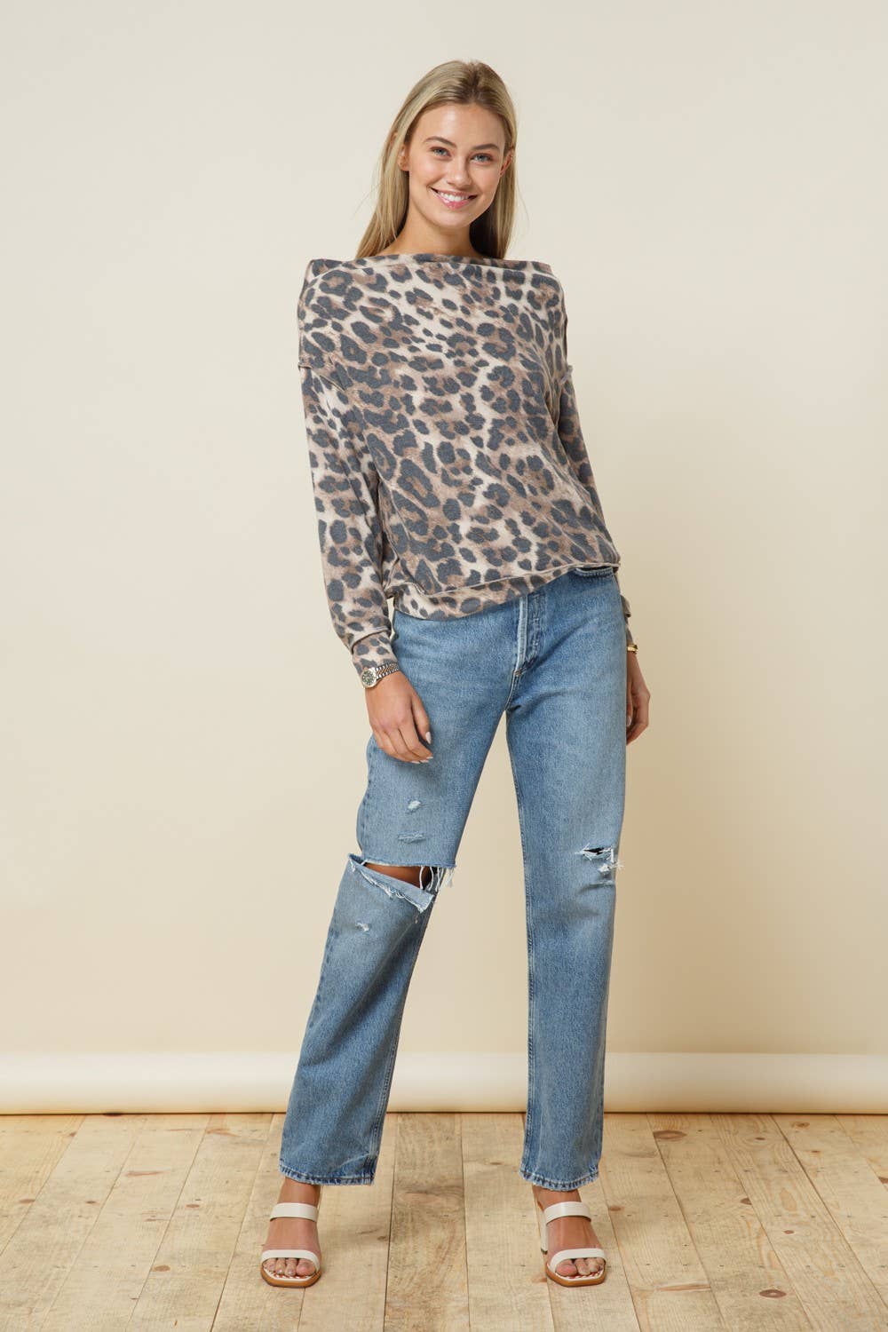 Leopard Off Shoulder Top