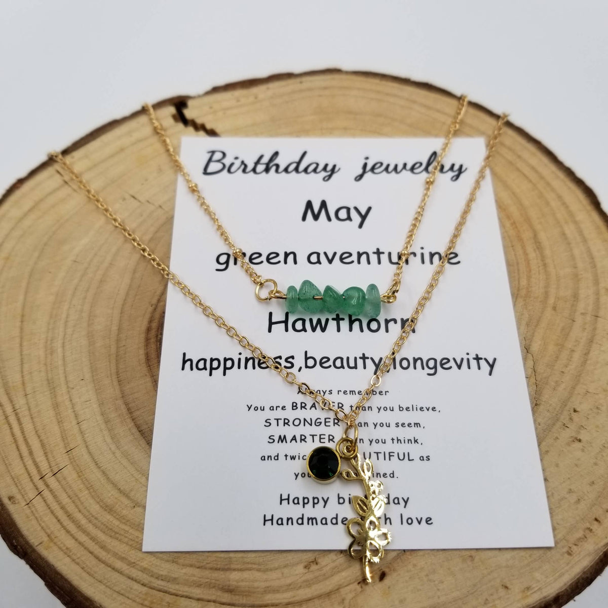 Jan - Dec Birthday Double layered Natural Stone Necklace