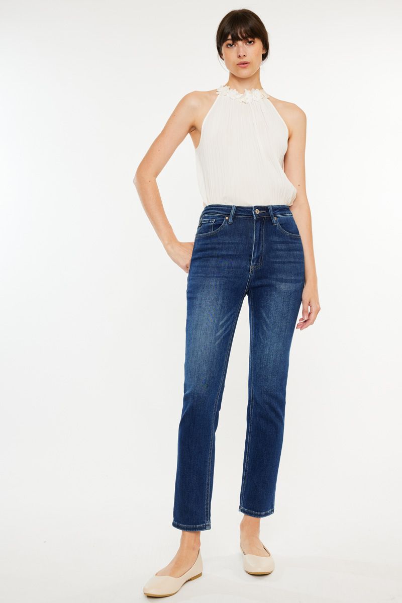 HIGH RISE SLIM STRAIGHT JEANS