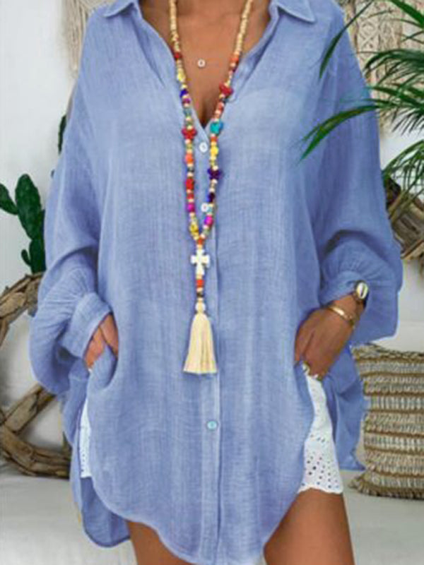 Cotton Linen Shirt - Plus Size
