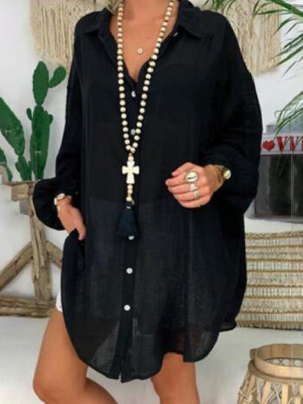 Cotton Linen Shirt - Plus Size